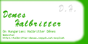 denes halbritter business card